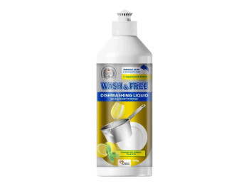 Засіб для миття посуду Wash&free, 500 мл, гель, лимон та м'ята