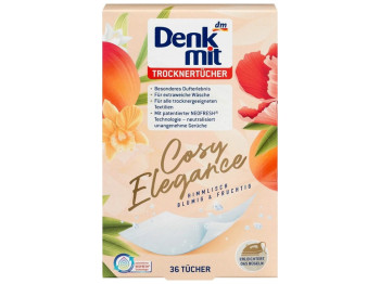 Салфетки ароматизированные Denkmit Cosy Elegance для сушильной машины, 36шт