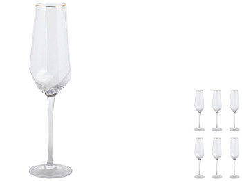 Набор бокалов для шампанского Crystal, 300мл (цена за набор 6шт)