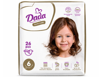Подгузники Dada Elite Care, одноразовые, индикатор наполнения, размер 6, 16+, 26шт