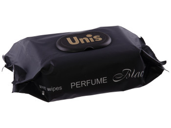 Вологі серветки Unis Perfume Black антибактеріальні 84шт з клапаном