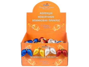 Ялинкові іграшки "Шишки асорті" 6,5 см (ціна за дисплей 216шт)