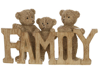 Декоративна статуетка Bear family, 18x4x10,5см, колір - коричневий