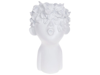 Декоративное кашпо Мальчик в цветах, 27см, цвет – белый