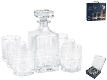 Набір для віскі, графин 750мл, 6 склянок 300мл (ціна за набір 7 предметів)