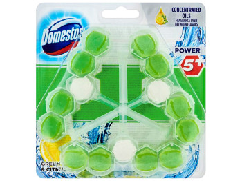 Блок-трио для очистки унитаза Domestos Power 5+ "Зеленый чай и свежесть лимона" 3х55г