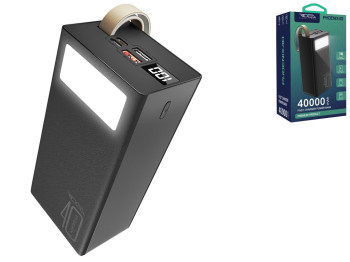 Power Bank Ridea RP-D40L Phoenix40 10W digital display + lamp 40000 mAh, Чорний