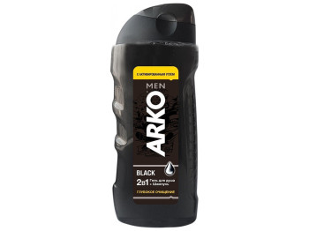 Гель для душа и шампунь Arko Men 2в1 Black, 260мл