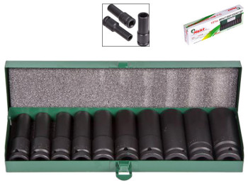 Набор ударных торцевых головок глубоких HANS 1/2 DR 10 предметов 10-24мм 84610M