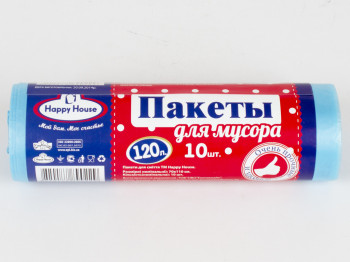 Мусорные пакеты "Happy House" 120л 10шт
