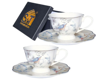 Сервиз чайный S&T Dayton Blue, 4 предмета, 180 мл, 16 см, цвет белый с синим узором