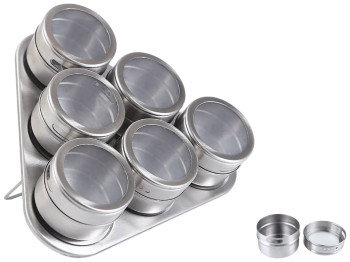 Набор для специй на магнитной подставке, треугольный (цена за набор 7 предметов)