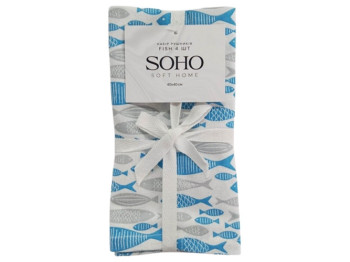 Набір рушників Soho Fish, 40х40см (ціна за набір 4шт) 8900069804545