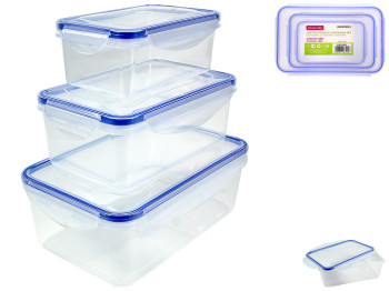 Набор контейнеров для хранения Kamille, пластиковые (цена за набор 3шт)