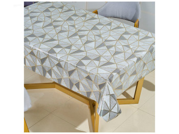 Клеенка Марсель, ПВХ на тканевой основе, глянец, 1,37×20м, геометрия серый(цена за рулон)