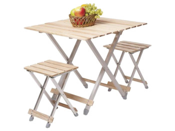 Комплект меблів «ALUWOOD» стіл+2 стільці, великий