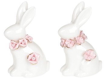 Декоративная фигурка Зайчик с цветочками, 6см, 2 дизайна