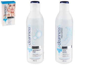 Набор косметический Cleanness+ "Pure" (мицеллярная вода 240мл+тоник балансирующий 240мл)