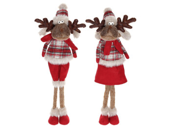 Новогодняя игрушка Олени, 2 дизайна, 16x15x58см, цвет - бордо (цена за 1шт)