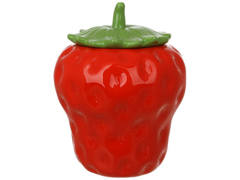 Банка для хранения Strawberries, керамическая красная 750 мл