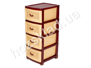 Комод коричневий (фасад сіро-бежевий) Efe plastics 47x38x90см (2 форми фасаду)