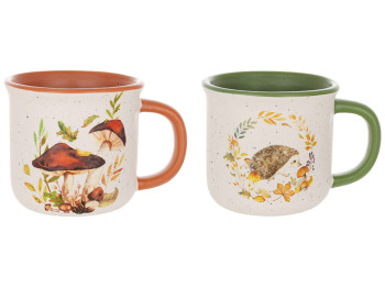 Кружка керамическая Лесная Поляна, 350мл, 2 дизайна (цена за 1шт)