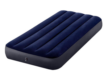 Надувной матрас Intex 64757, ПВХ с велюровым покрытием, 191×99×25см, цвет синий