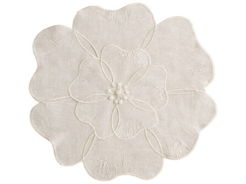 Сервировочная салфетка в форме цветка Petal Light молочный, D38см