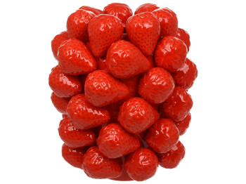 Ваза фарфоровая Strawberries, с объемным декором клубника, красная, 21 × 21 × 24 см