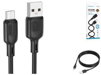 Кабель USB Borofone BX113 Silicone мicro 2.4A 2м Цвет Черный