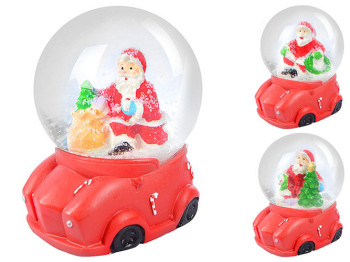 Снежный шар "Машинка" 7,5х6,5х8,5см в картонной коробке (виды ассорти)