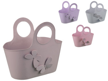 Сумка-корзинка с ручками пластиковая 30х18х27см (цвета ассорти)