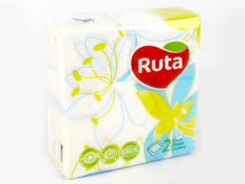 Салфетки "Ruta" Double Lux Ирис белые двухслойные 24x24см 40шт
