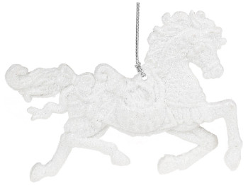 Ёлочное украшение Лошадь, 12см, цвет - белый