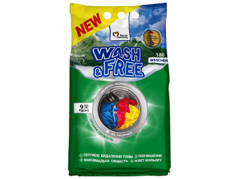 Порошок для стирки универсальный Wash&Free Горная свежесть, 9кг
