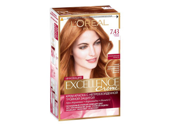 Краска для волос "Excellence Creme" повышенной устойчивости, оттенок 7.43