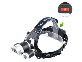 Фонарь налобный Police 3000-T6+2XPE, 2x18650, signal light, ЗУ 220V/12V, Box (3000-T6)