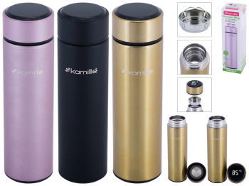Термос Kamille из нержавеющей стали с датчиком температуры воды 400мл