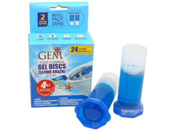 Гель-стикер для унитаза Gev Ocean, сменный блок, 4 в 1, 2х75мл, 12 доз, запаска