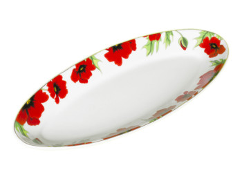 Тарелка для рыбы "Красный мак" 14" 36x14см