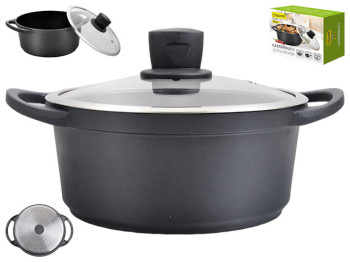 Кастрюля Maestro (Cast), со стеклянной крышкой, 2-х сл. антипригарное покрытие, 2,7л