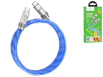 Кабель USB Hoco U113 Solid Silicone 100W Type-C to Type-C, Синий
