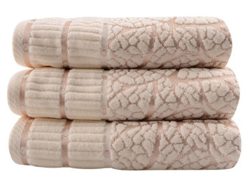 Полотенце банное Soho, хлопок 100%, Foliage Ivory, 50х70см (цена за набор 3шт) 6900069721530