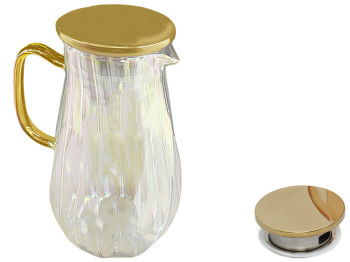 Графин стеклянный с металлической крышкой, 1,8л