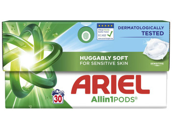 Капсули для прання Ariel Sensitive, для чутливої шкіри, 30шт