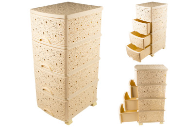 Комод "Ажур - люкс" (колір - бежевий) Efe plastics 47,5х37х91см