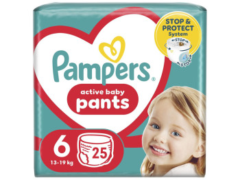 Подгузники-трусики одноразовые Pampers Pants 360°, размер 6, 14–19кг, 25шт