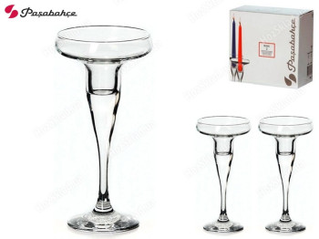 Подсвечник Pasabahce Basic стеклянный 17см (цена за набор 2шт)