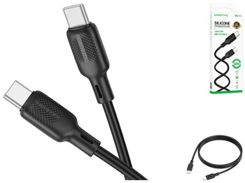 Кабель USB Borofone BX113 Silicone Type-C to Type-C 60W Цвет Черный