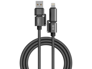 Кабель зарядный Yoki Car Media, 4 в 1, Usb-A, Type-C - Lightning, Type-C, 60Вт, 1,8м
